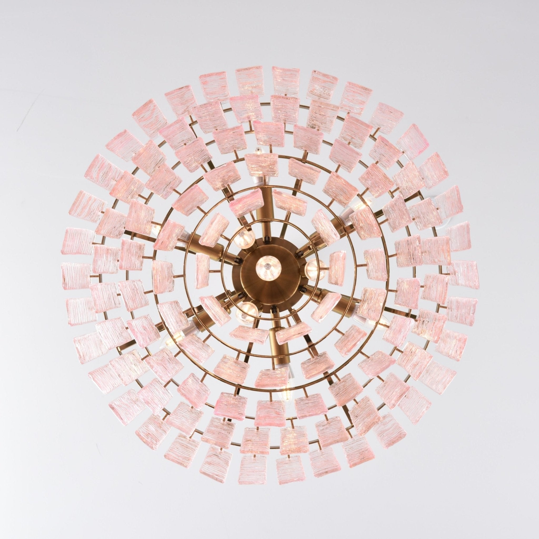 Aurora Chandelier Pink Murano Glass Layered Vintage Luxury
