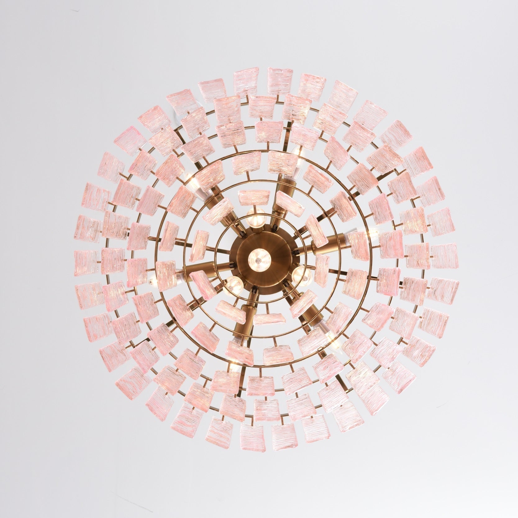 Aurora Chandelier Pink Murano Glass Layered Vintage Luxury