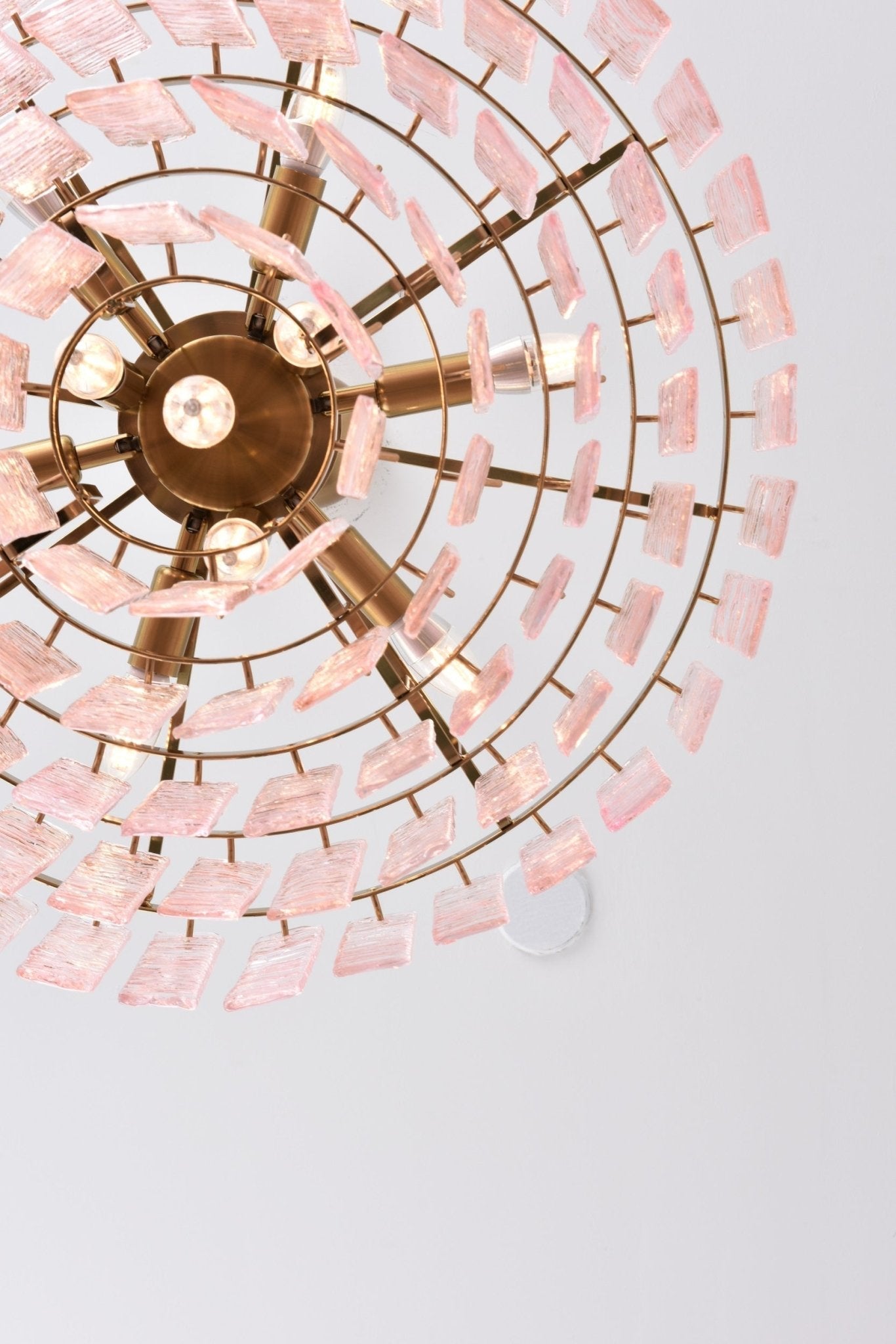 Aurora Chandelier Pink Murano Glass Layered Vintage Luxury