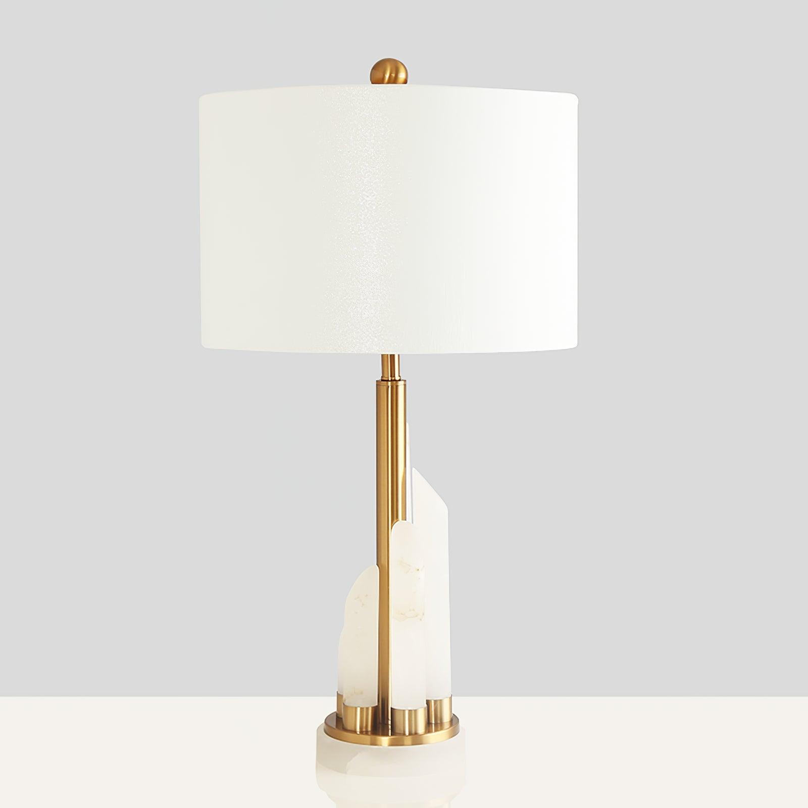 Olvenor Cylindrical Alabaster Table Lamp - Neutralighting