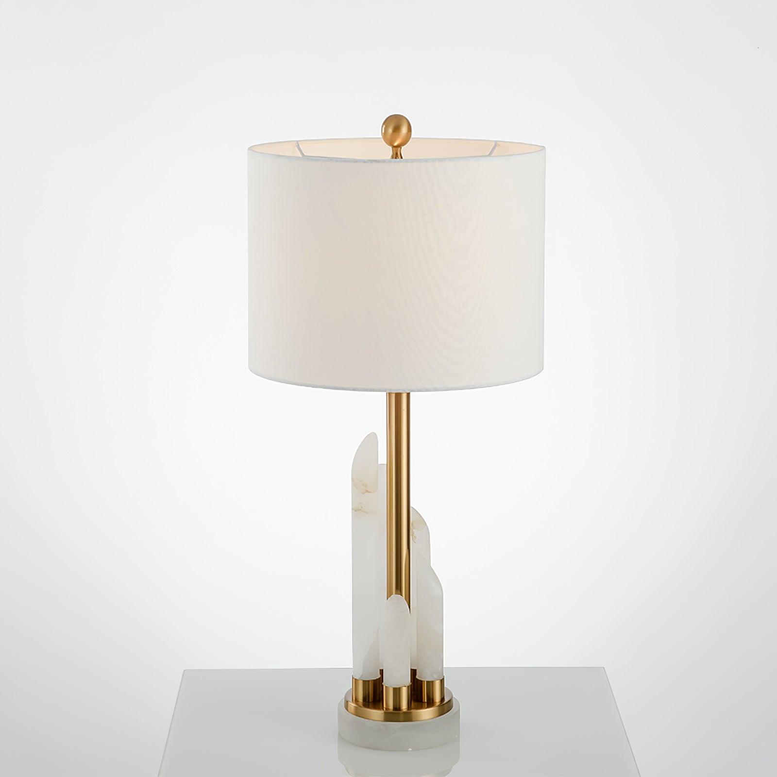 Olvenor Cylindrical Alabaster Table Lamp - Neutralighting