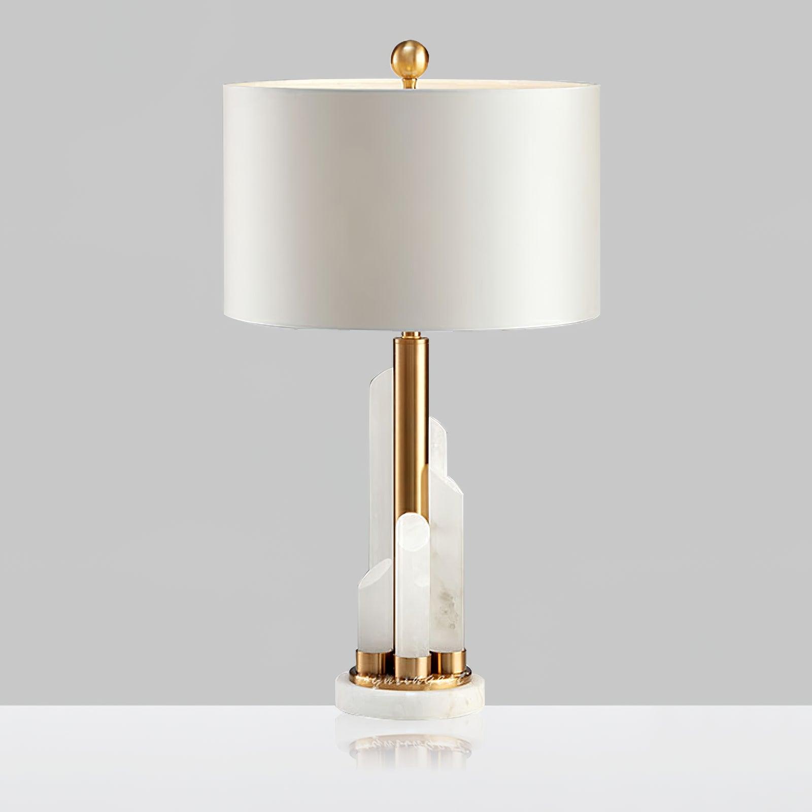 Olvenor Cylindrical Alabaster Table Lamp - Neutralighting