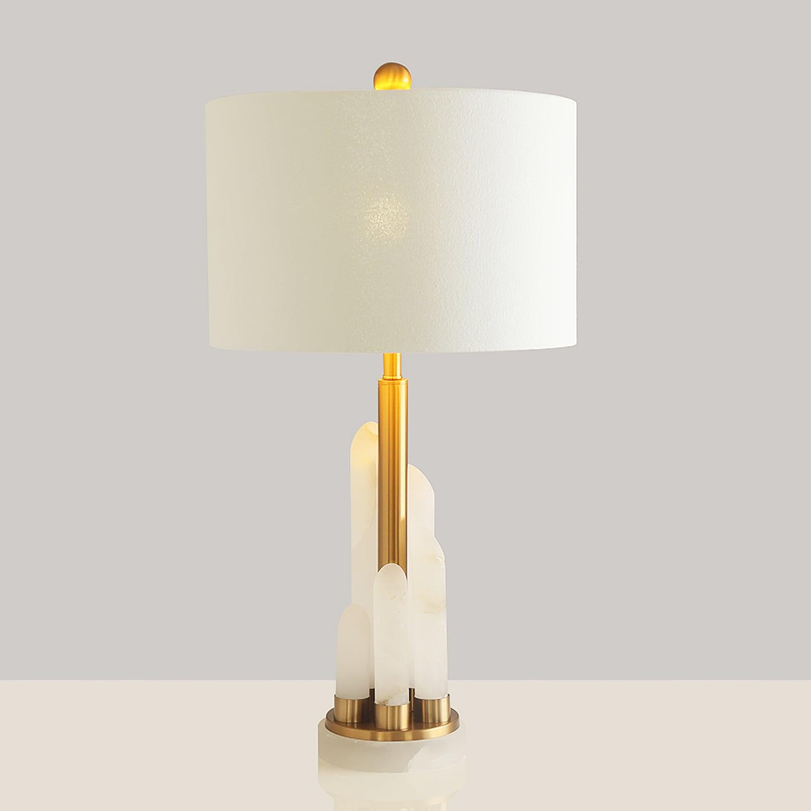 Olvenor Cylindrical Alabaster Table Lamp - Neutralighting