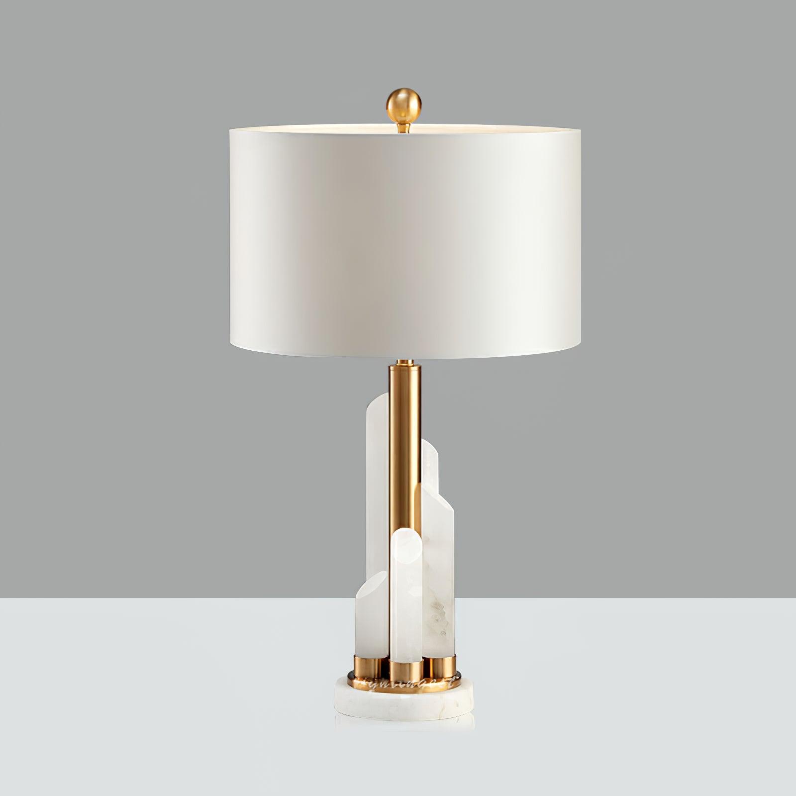 Olvenor Cylindrical Alabaster Table Lamp - Neutralighting