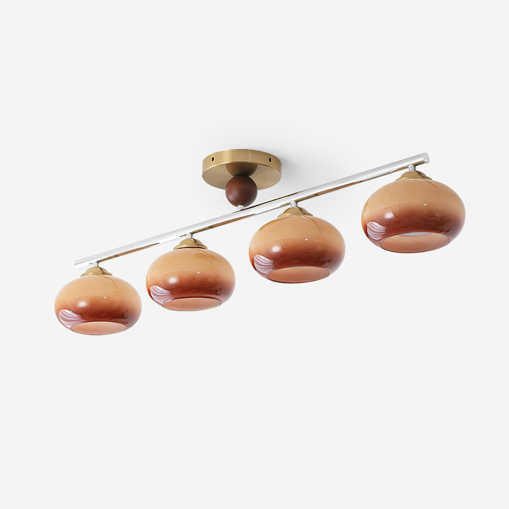 Aubrelle 4-Light Amber Glass Globe Ceiling Fixture - Neutralighting