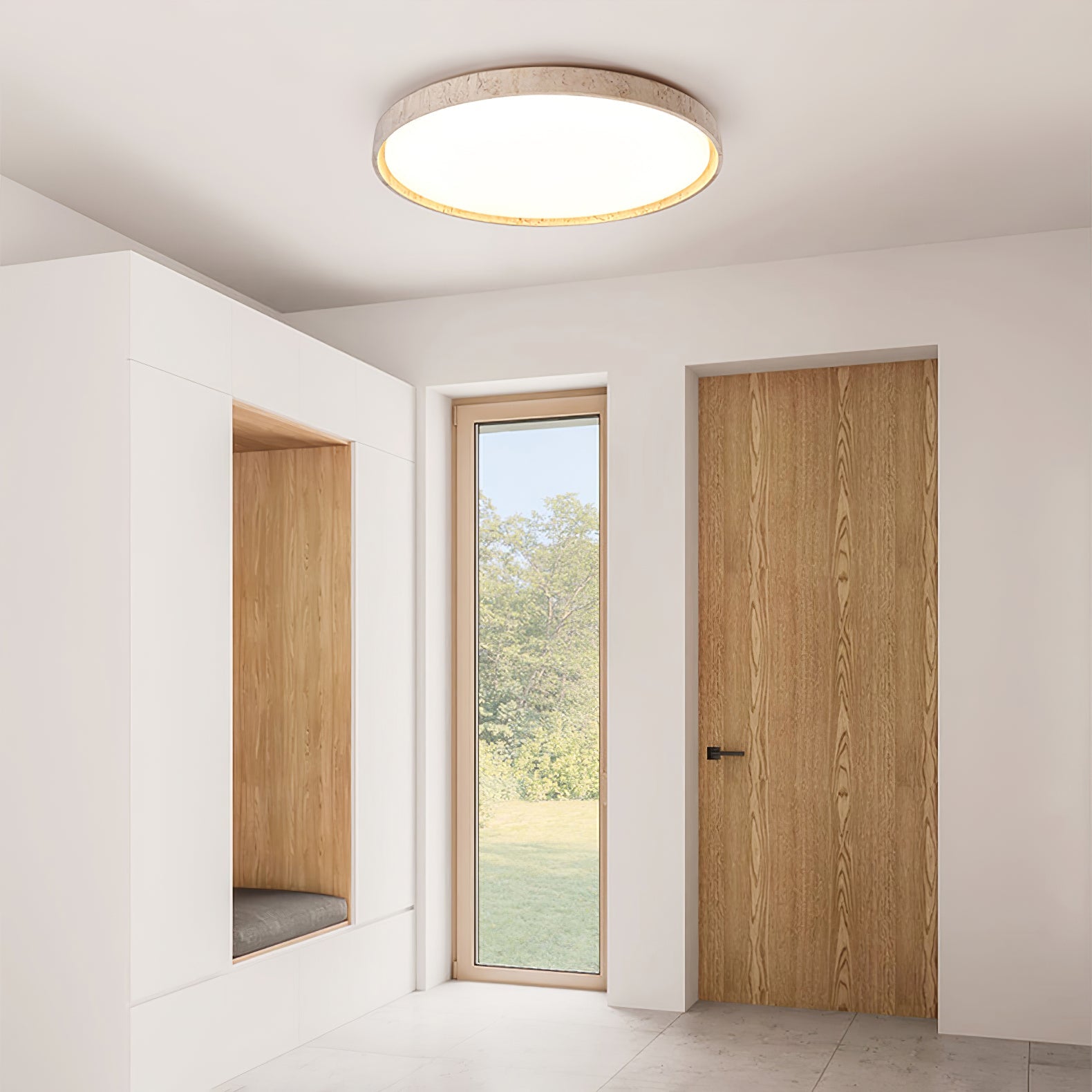Kathy Travertine Round Ceiling Light - Neutralighting