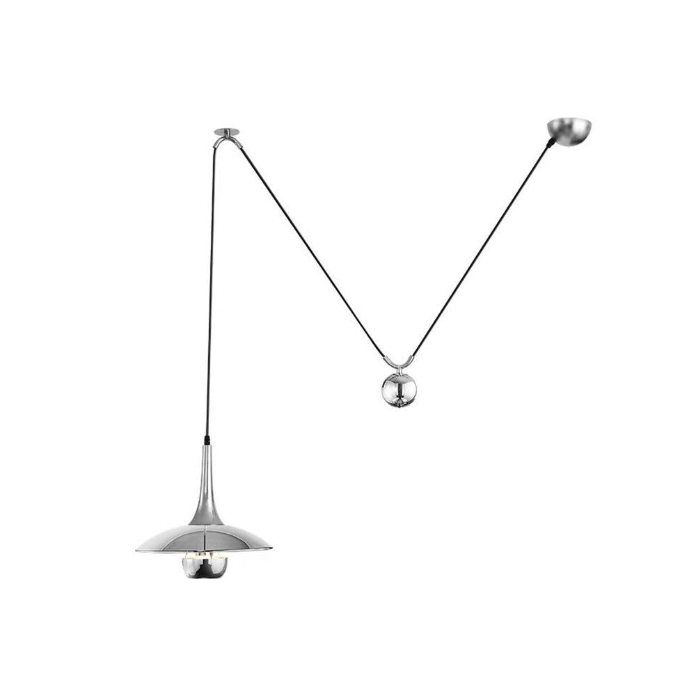 Pendant Lamp Adjustable Pulley Drop Chrome Finish Sleek Modern - Neutralighting
