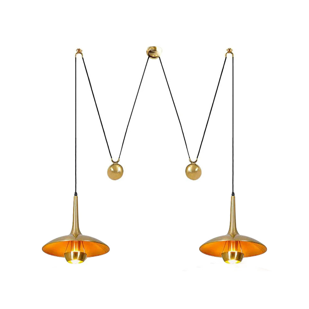 Pendant Lamp Adjustable Pulley Drop Chrome Finish Sleek Modern - Neutralighting