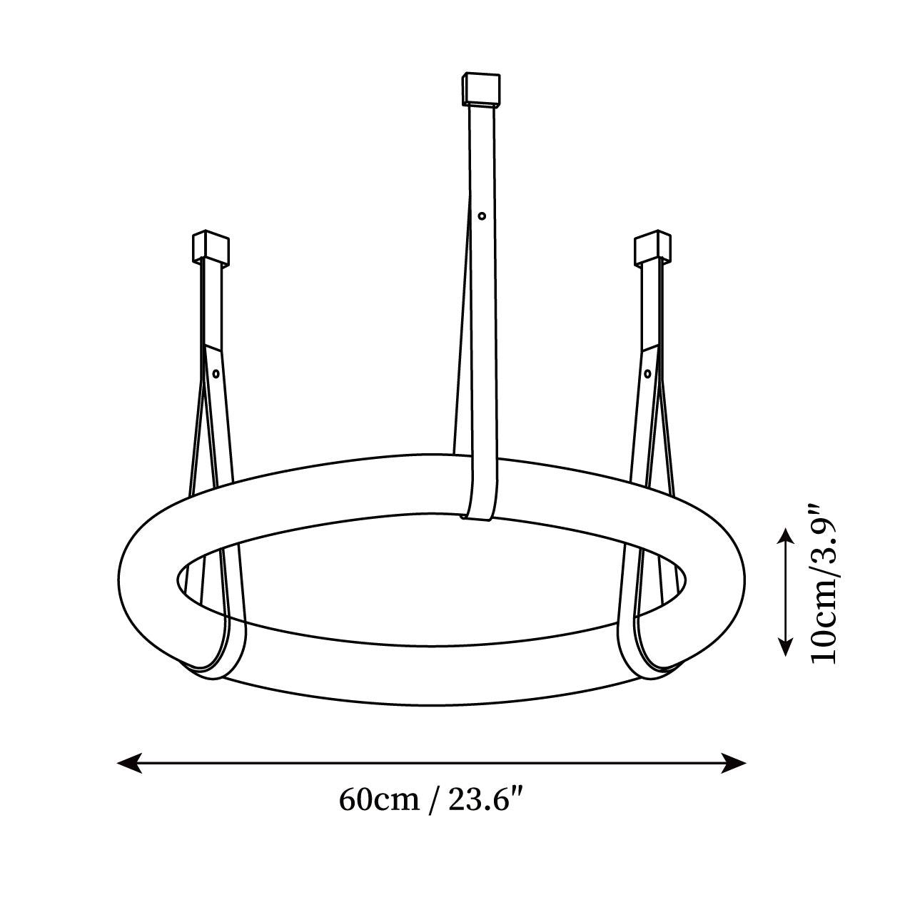 Étoile Pendant Light Chandelier Alabaster Ring Triple Leather - Neutralighting