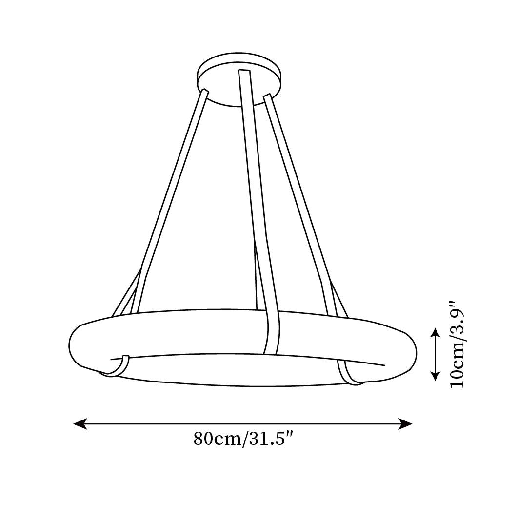 Étoile Pendant Light Alabaster Ring Leather Straps Scandinavian - Neutralighting