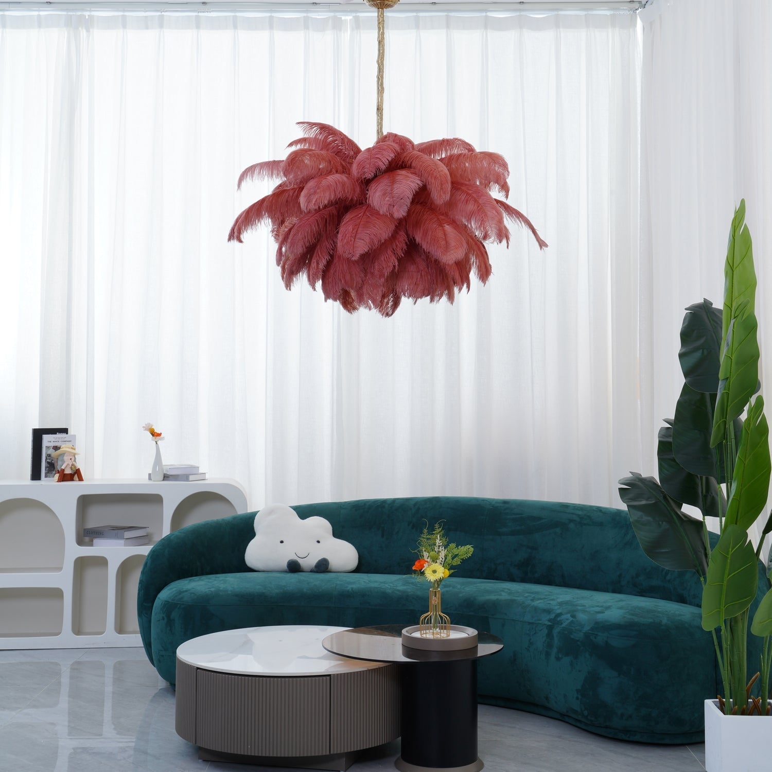 Ostrich Feather Chandelier - Blowlighting