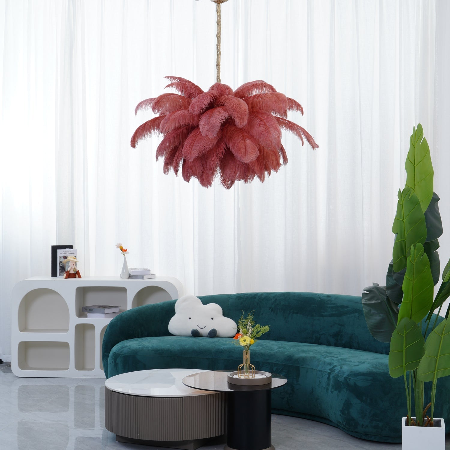 Ostrich Feather Chandelier - Blowlighting