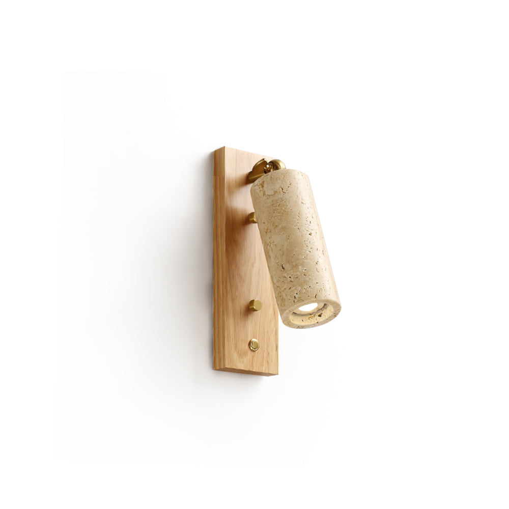 Neptune Wall Lamp Spotlight Yellow Travertine Wood - Neutralighting