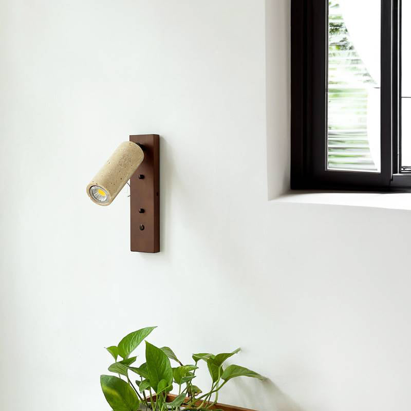 Neptune Wall Lamp Spotlight Yellow Travertine Wood - Neutralighting