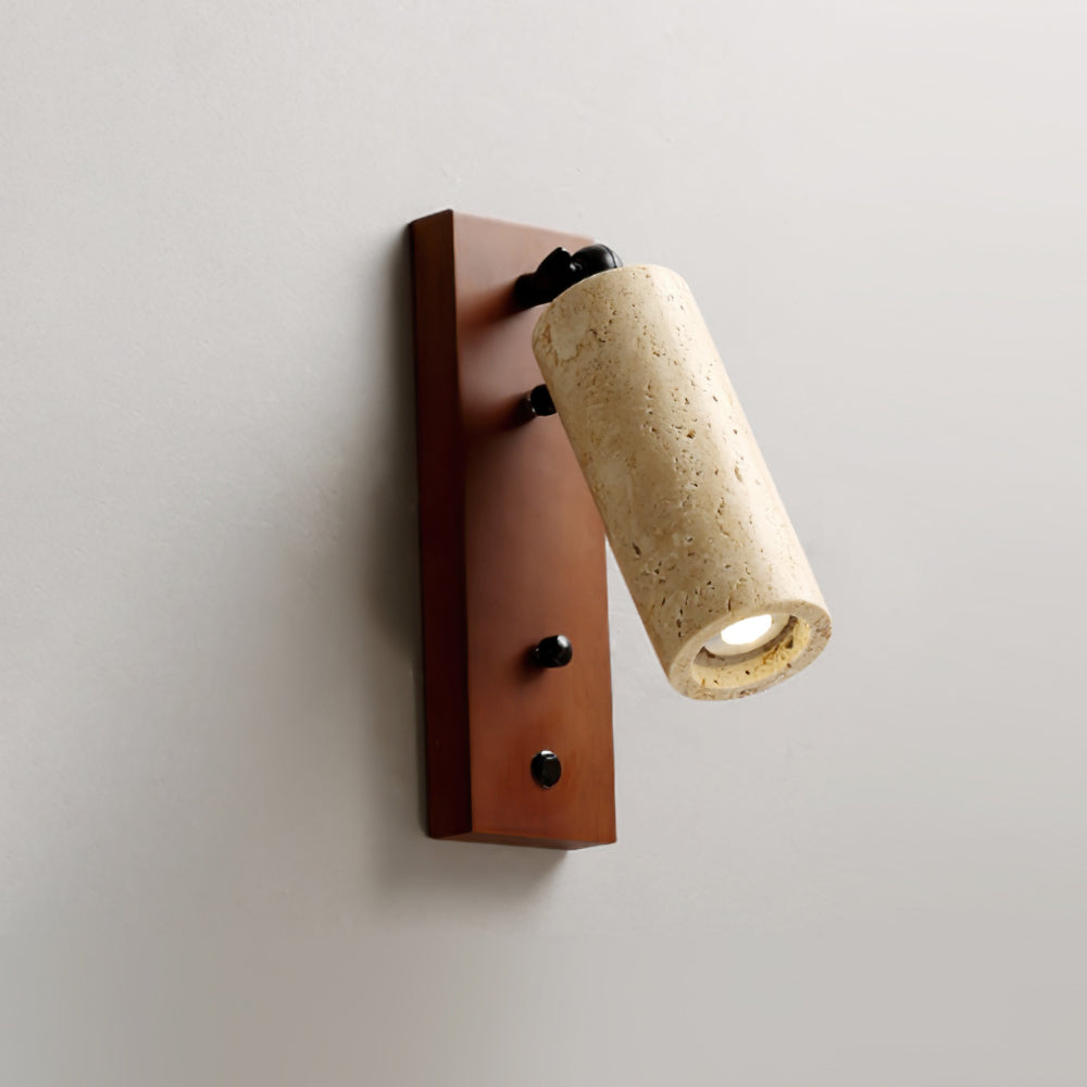 Neptune Wall Lamp Spotlight Yellow Travertine Wood - Neutralighting