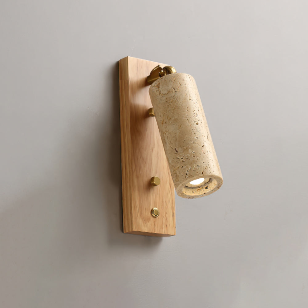 Neptune Wall Lamp Spotlight Yellow Travertine Wood - Neutralighting