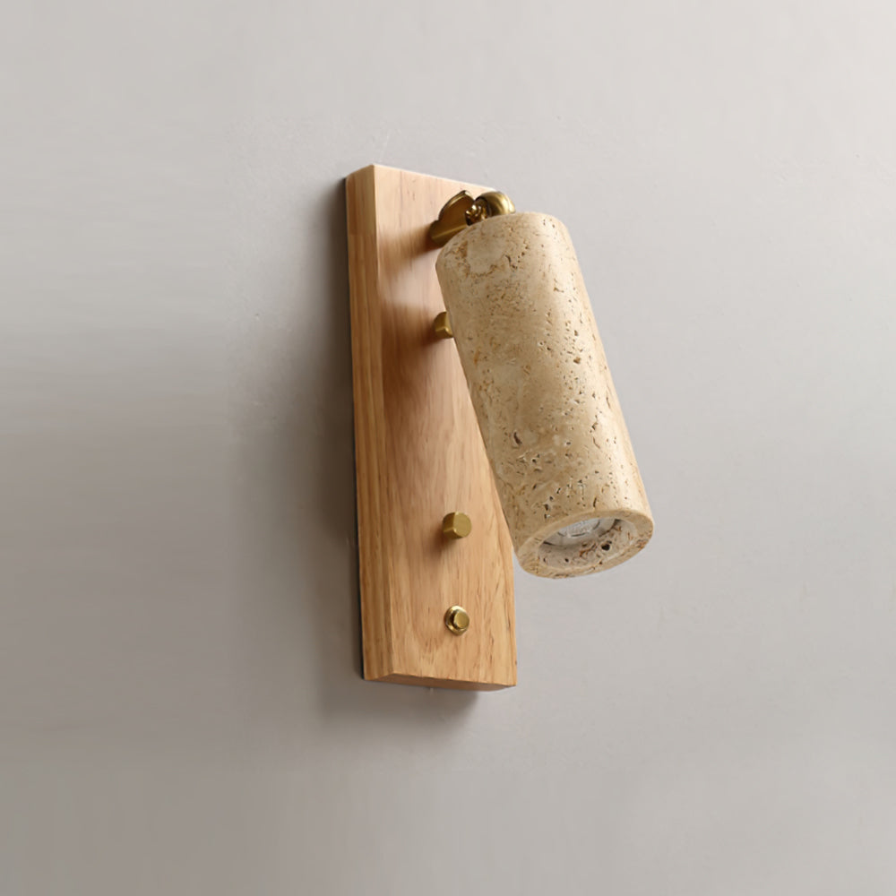 Neptune Wall Lamp Spotlight Yellow Travertine Wood - Neutralighting
