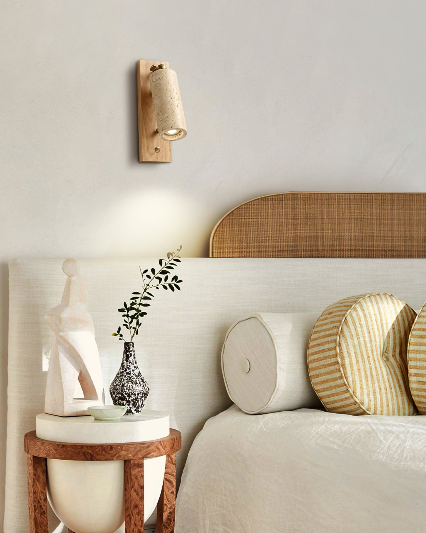 Neptune Wall Lamp Spotlight Yellow Travertine Wood - Neutralighting