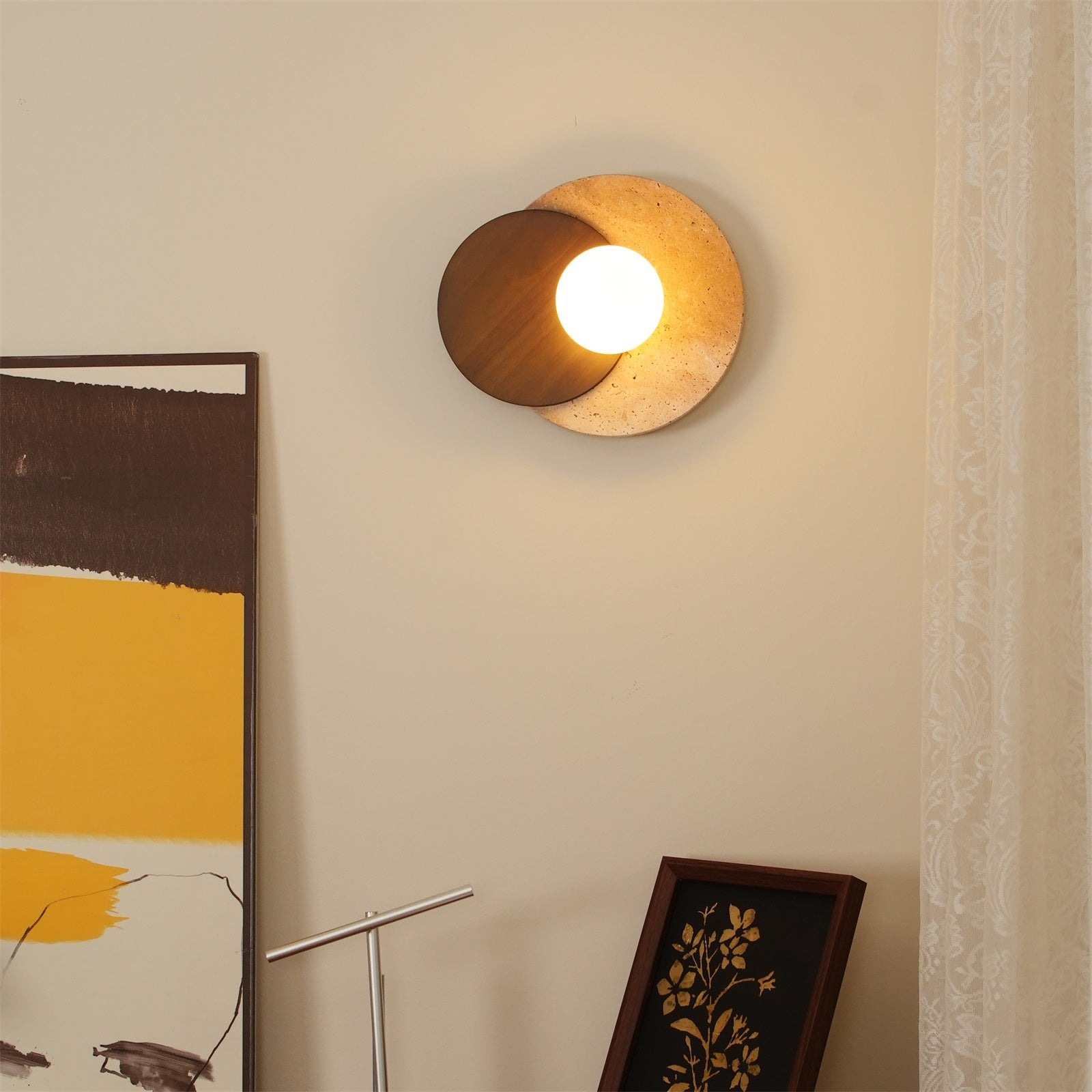 Ritta Wall Lamp Overlapping Travertine - Neutralighting