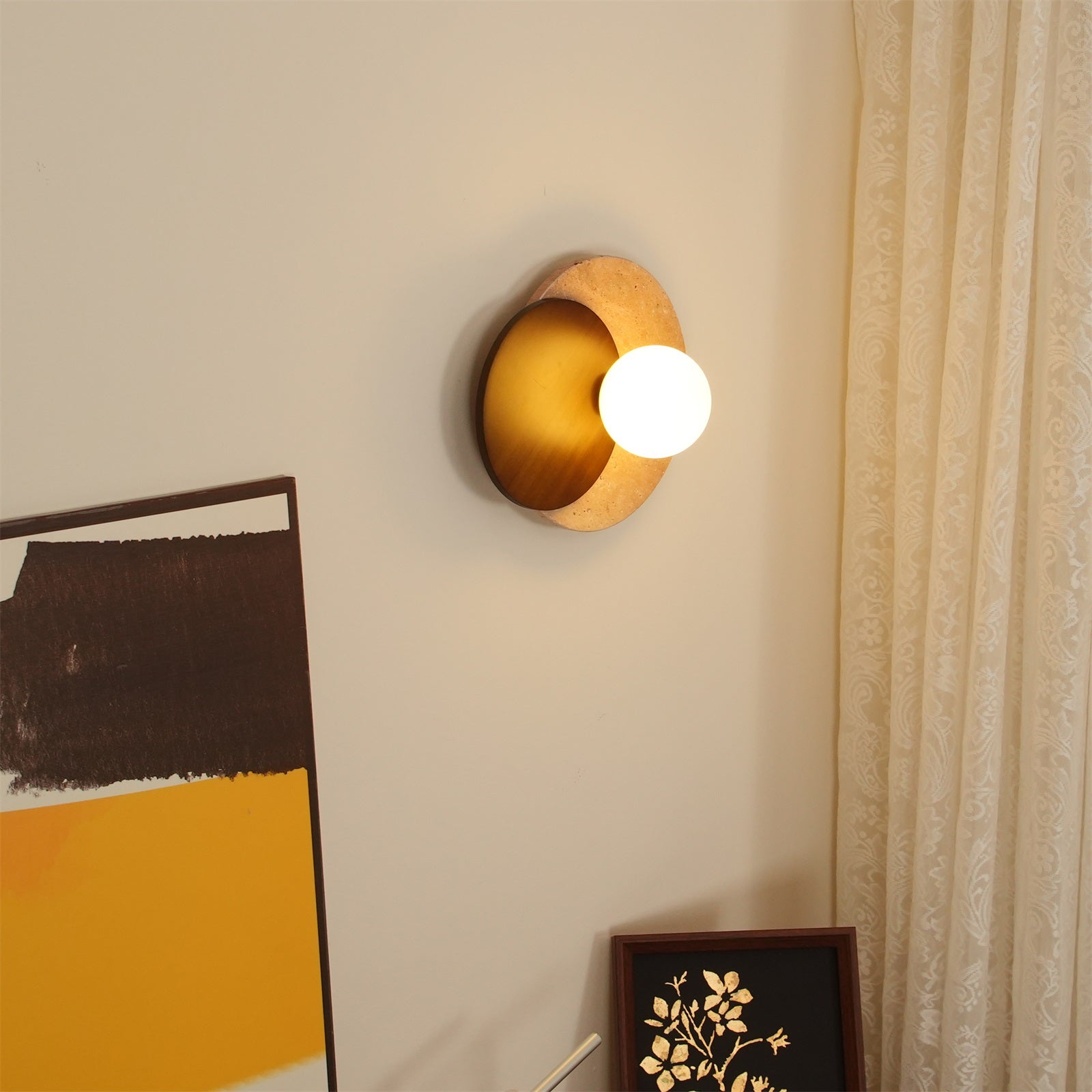 Ritta Wall Lamp Overlapping Travertine - Neutralighting