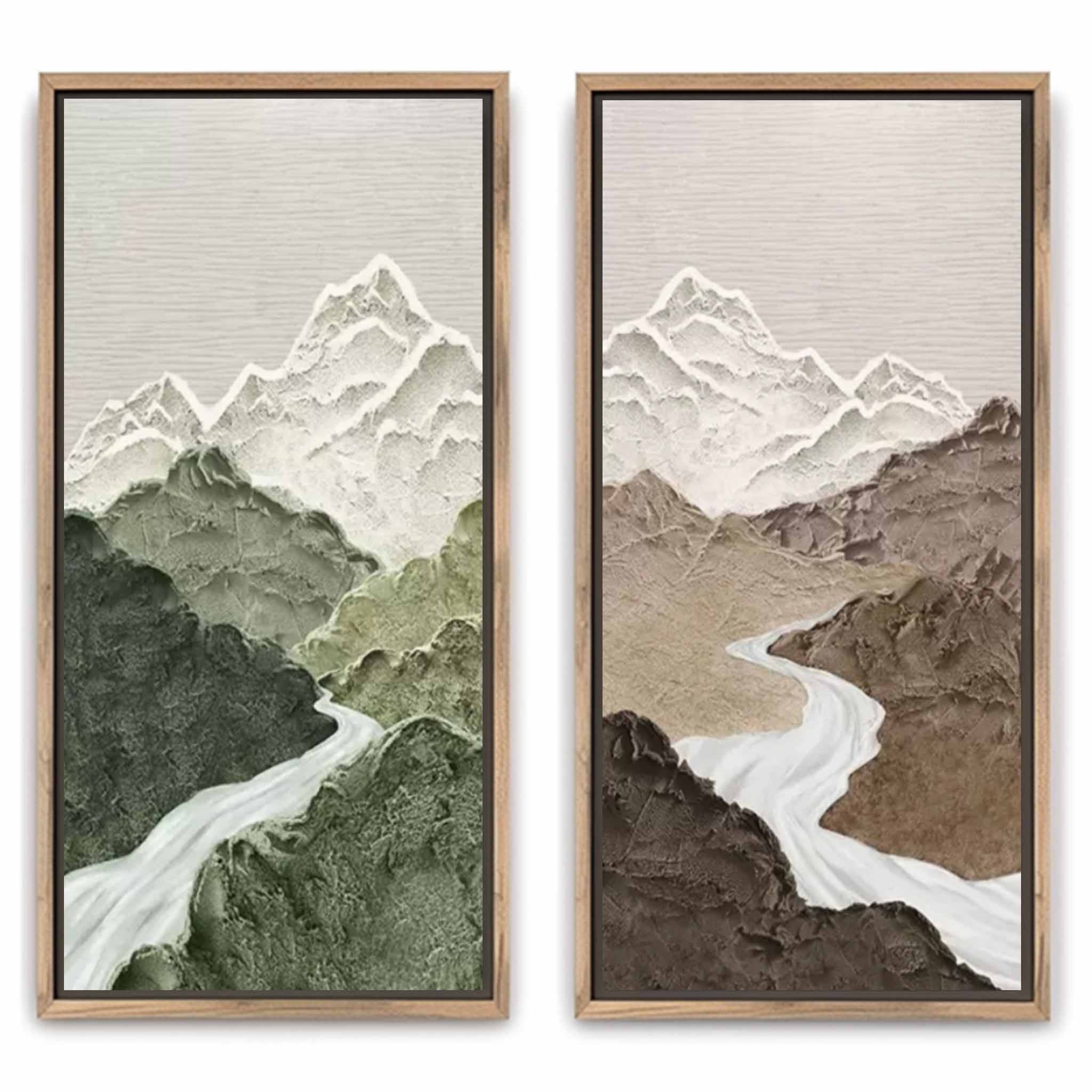Rivers Panoramic Oil Painting 2 Piece Set - Letslighting