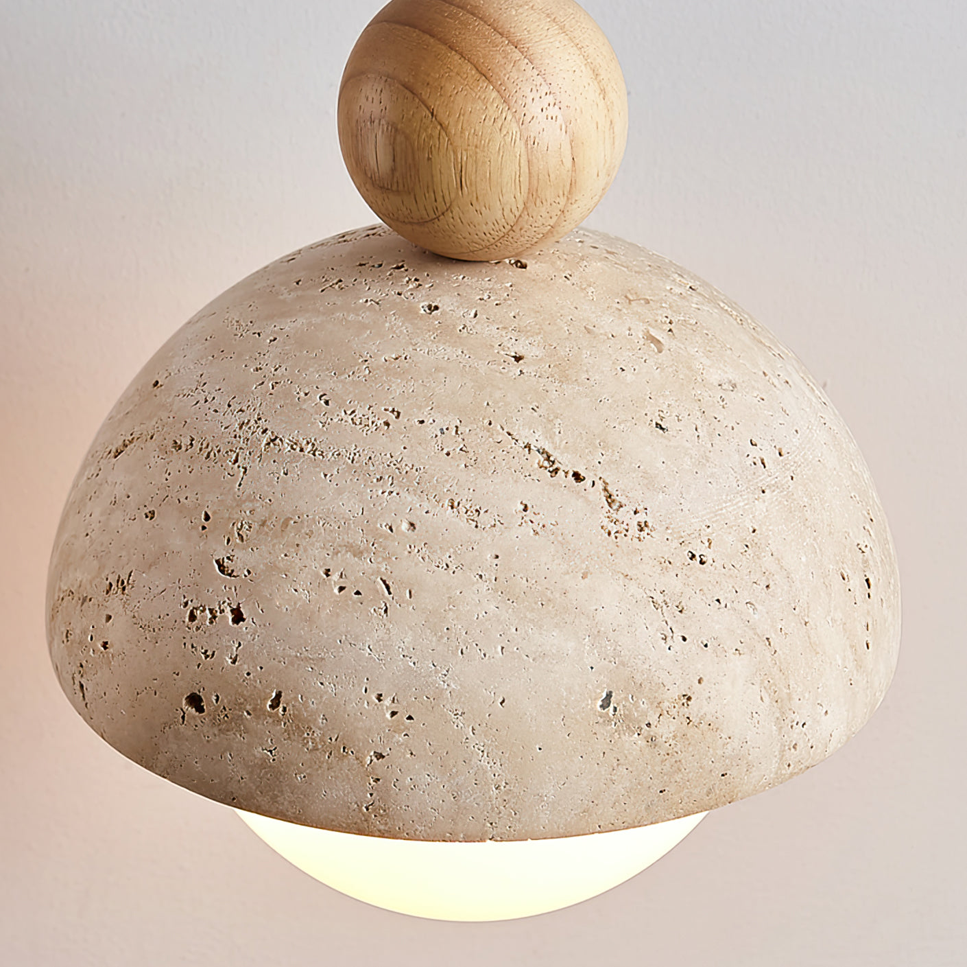 Vaire Pendant Light Travertine Dome Glass - Neutralighting
