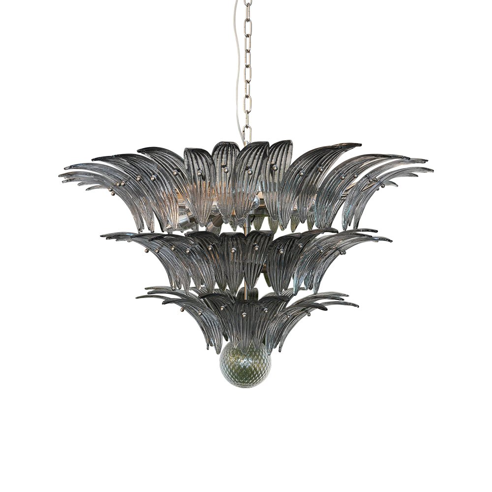 Aurora Chandelier Murano Glass Palm Leaf Tiered