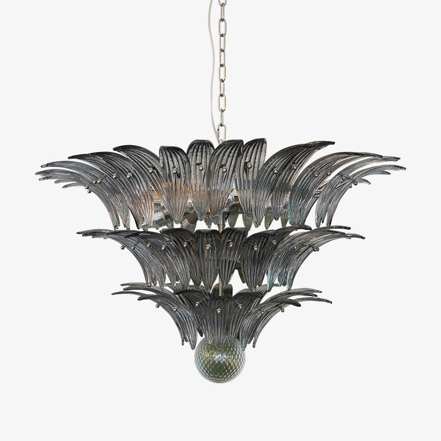 Aurora Chandelier Murano Glass Palm Leaf Tiered