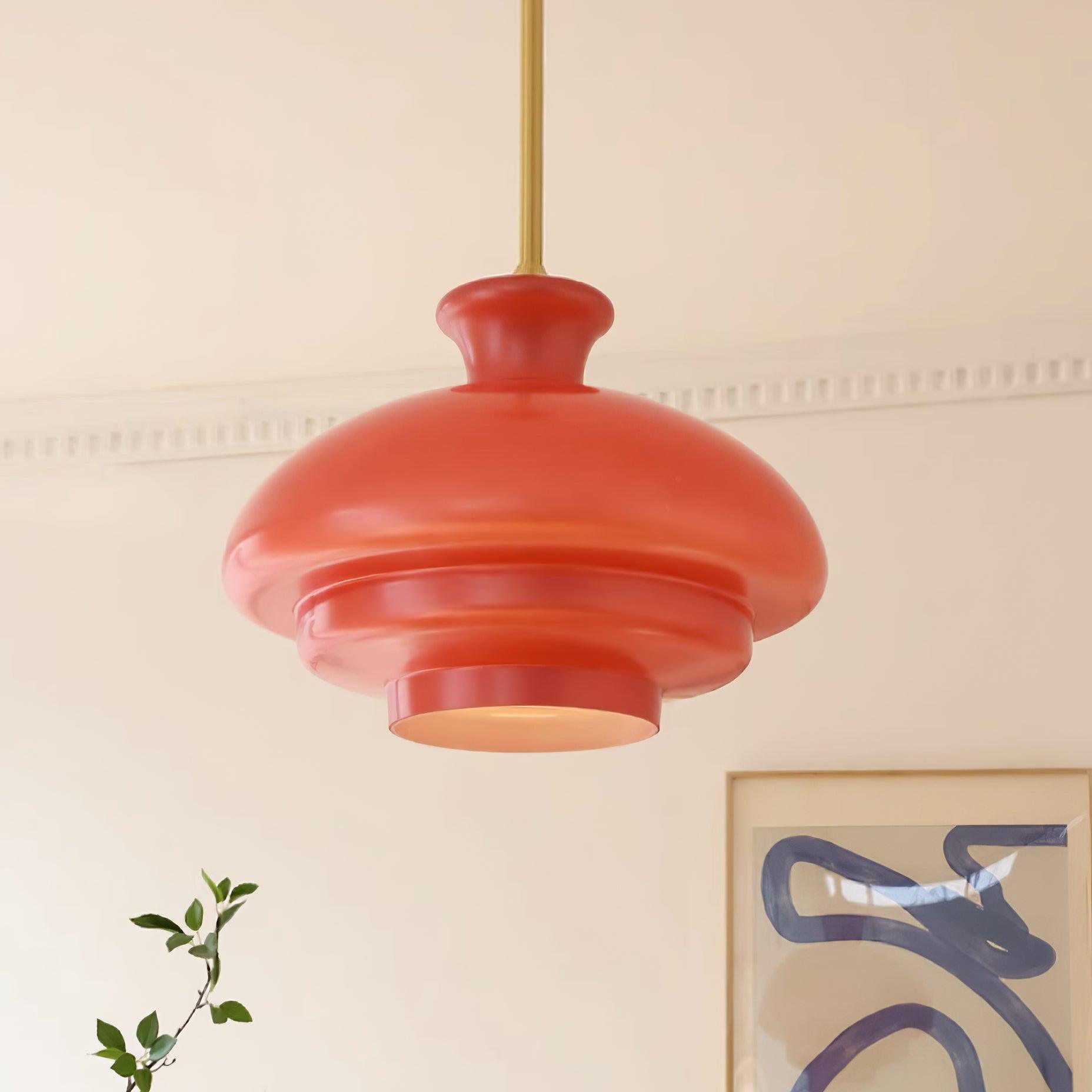 Pendant Lamp Layered Glass Dome Retro Silhouette Warm Ambient Glow - Neutralighting