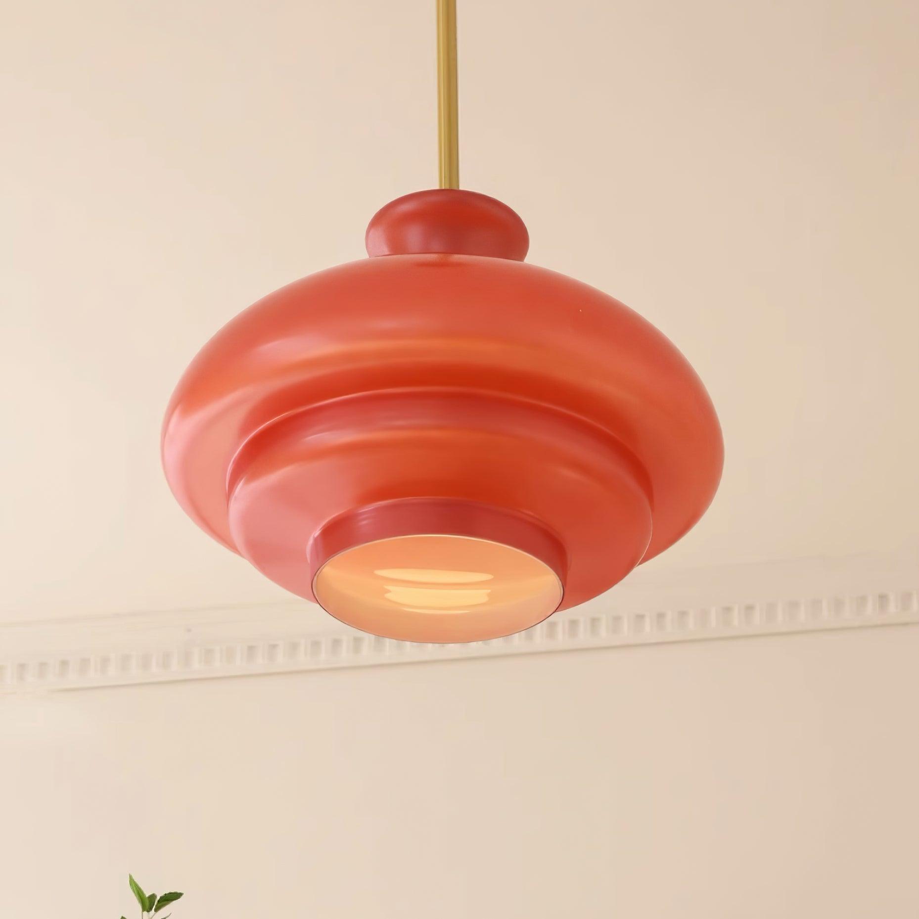 Pendant Lamp Layered Glass Dome Retro Silhouette Warm Ambient Glow - Neutralighting