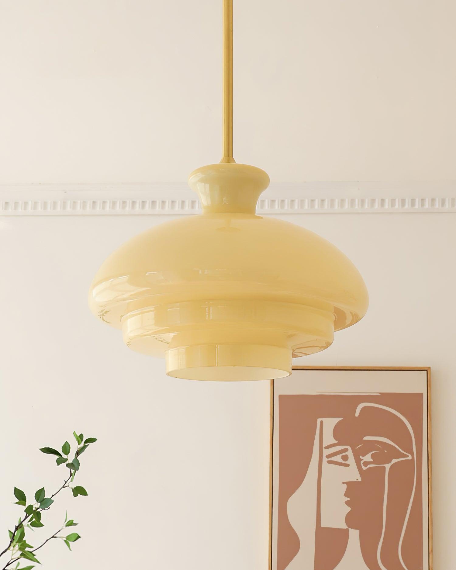 Pendant Lamp Layered Glass Dome Retro Silhouette Warm Ambient Glow - Neutralighting