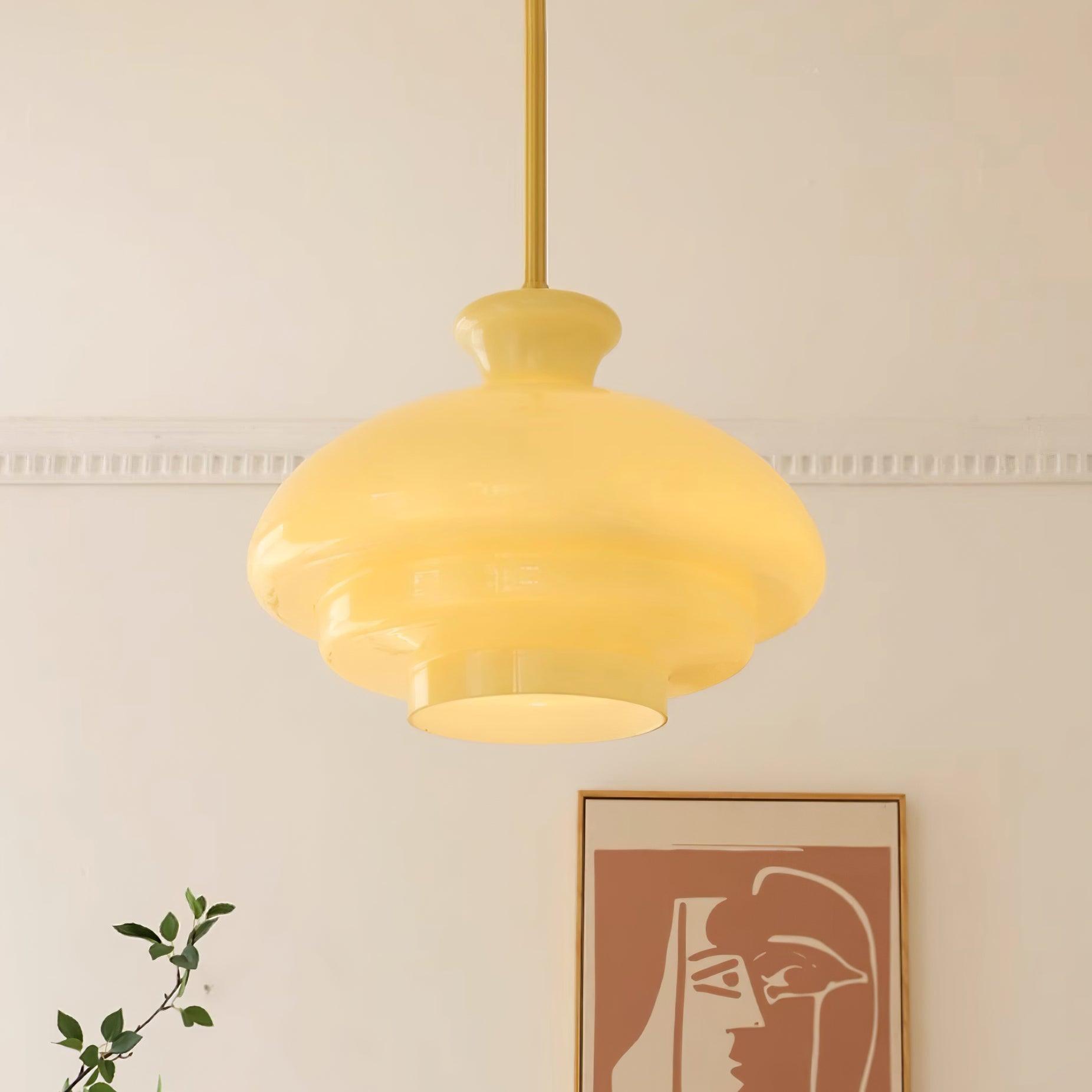 Pendant Lamp Layered Glass Dome Retro Silhouette Warm Ambient Glow - Neutralighting
