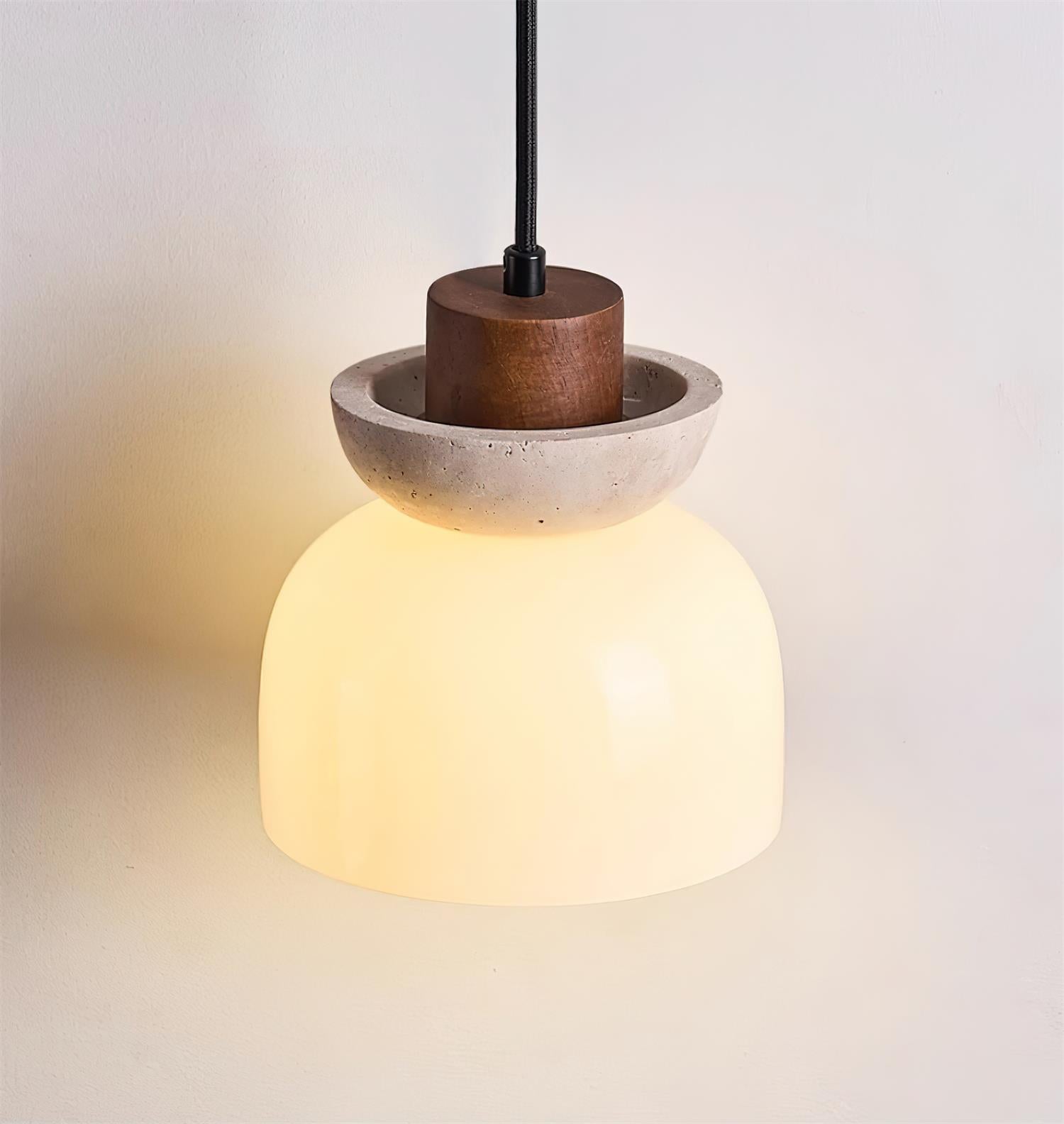 Ritta Travertine Dome Glass Pendant Light - Neutralighting