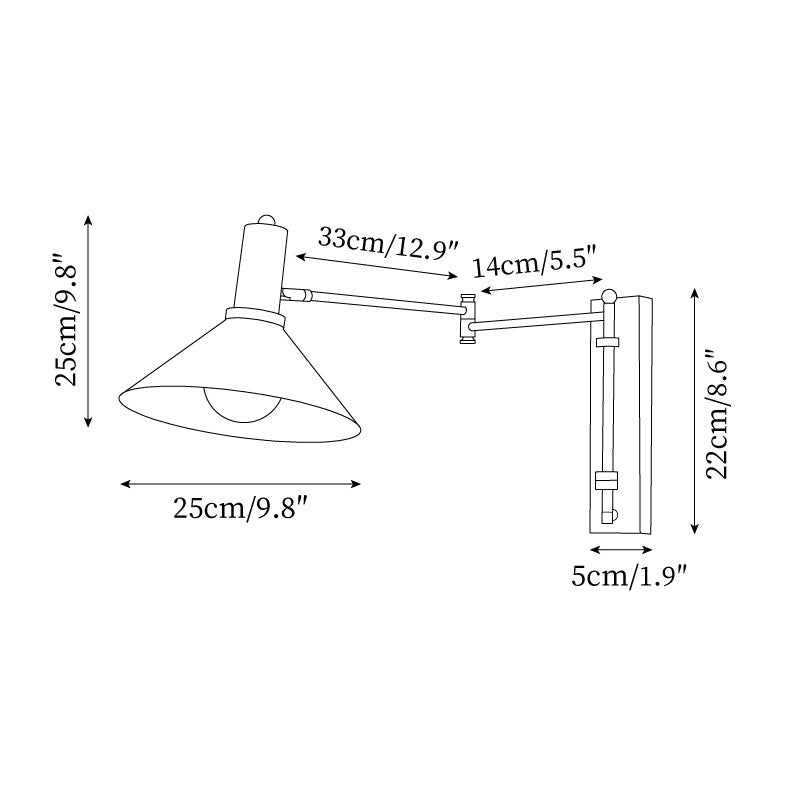 Wall Lamp Modern Adjustable Metal Arm Red Shade Reading Light - Neutralighting