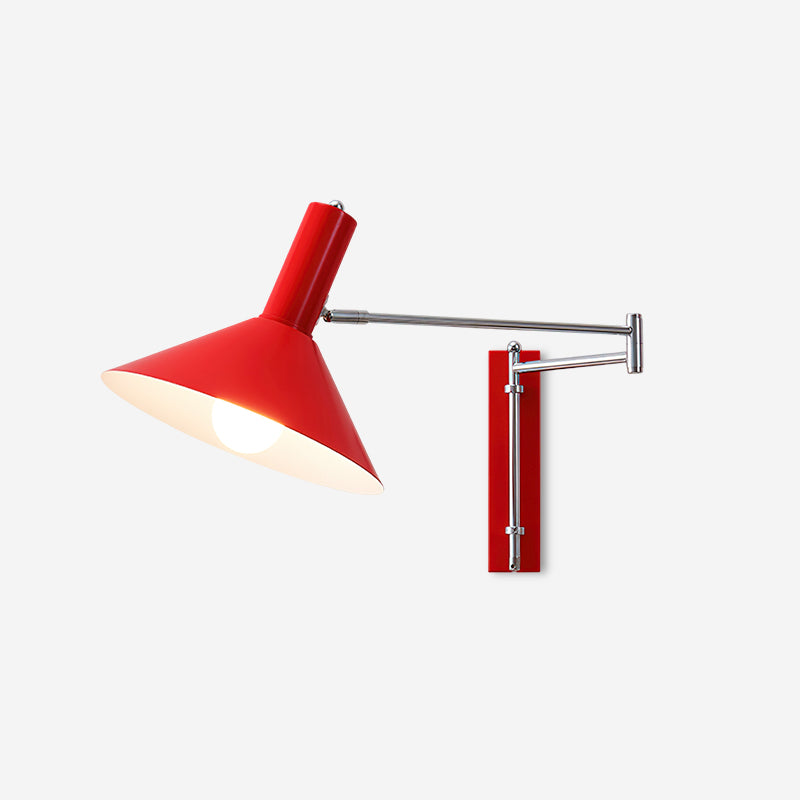 Wall Lamp Modern Adjustable Metal Arm Red Shade Reading Light - Neutralighting