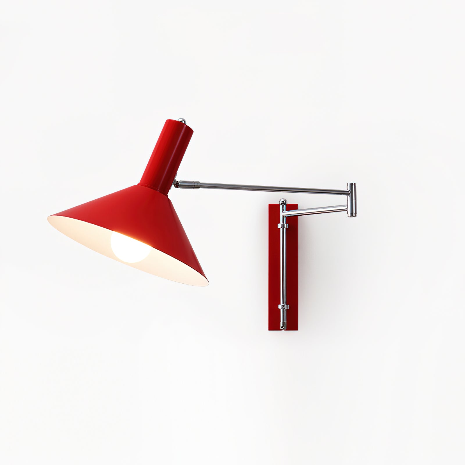 Wall Lamp Modern Adjustable Metal Arm Red Shade Reading Light - Neutralighting