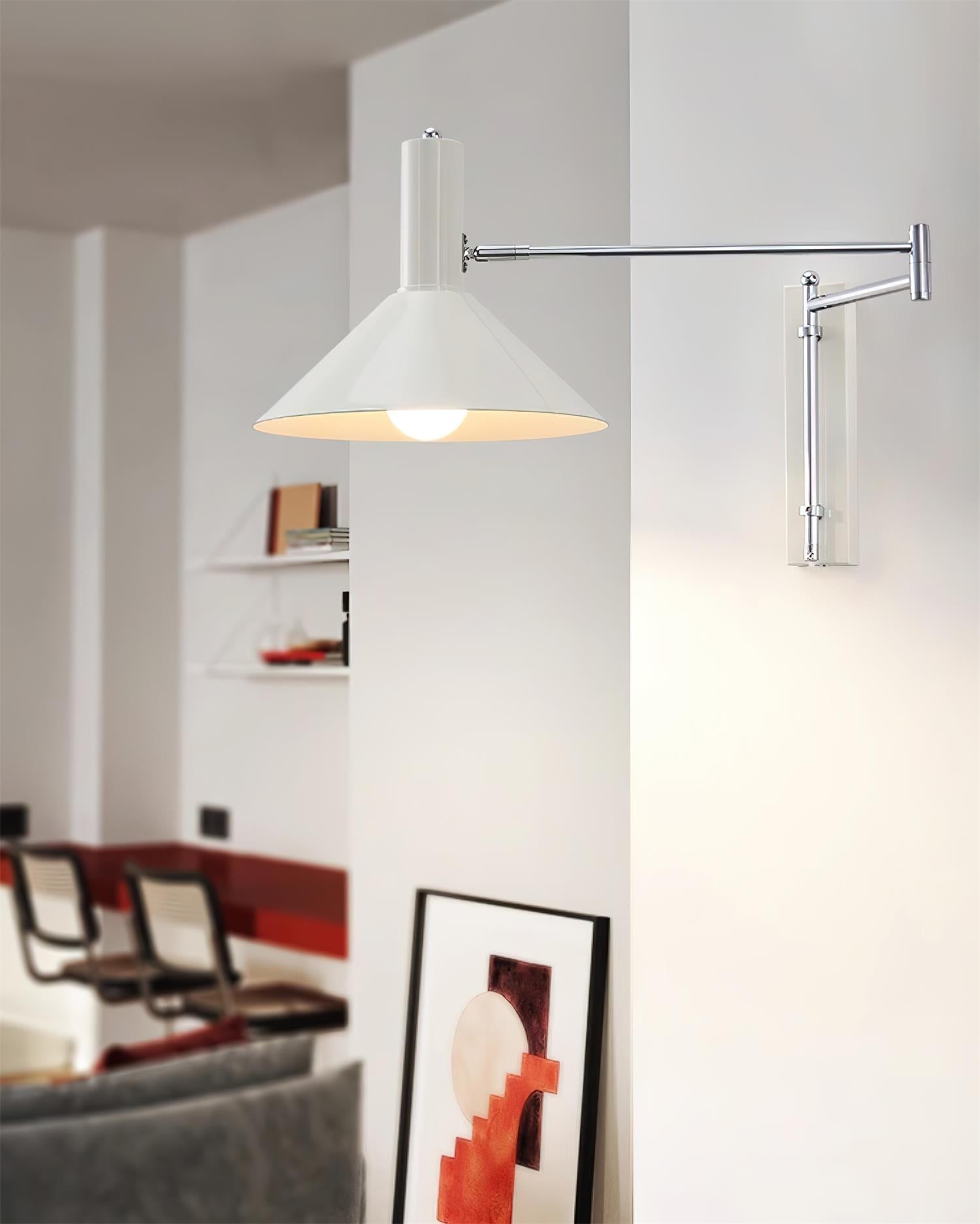 Wall Lamp Modern Adjustable Metal Arm Red Shade Reading Light - Neutralighting
