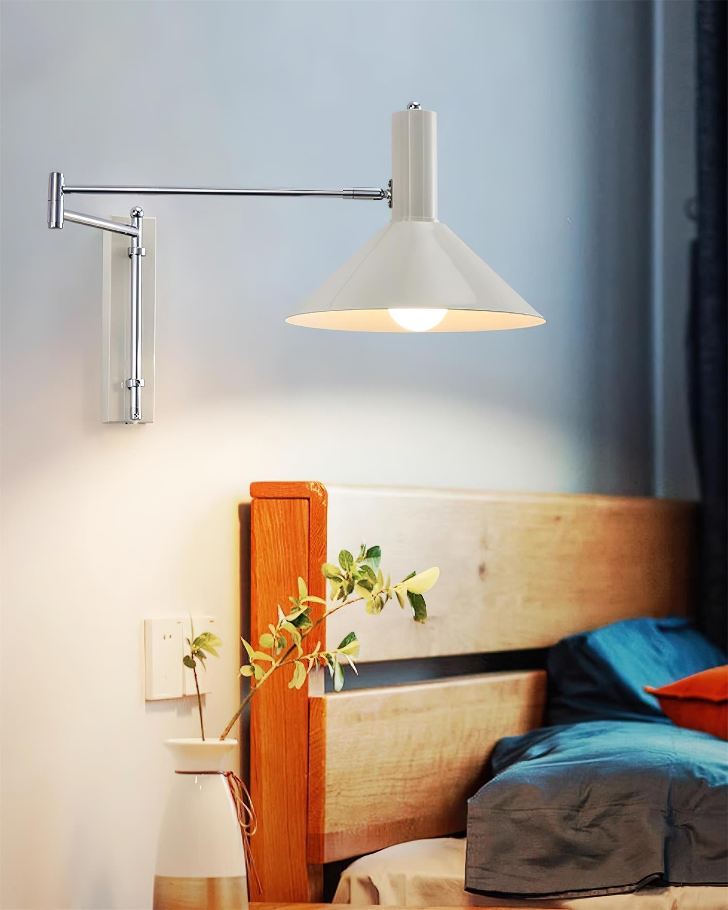 Wall Lamp Modern Adjustable Metal Arm Red Shade Reading Light - Neutralighting
