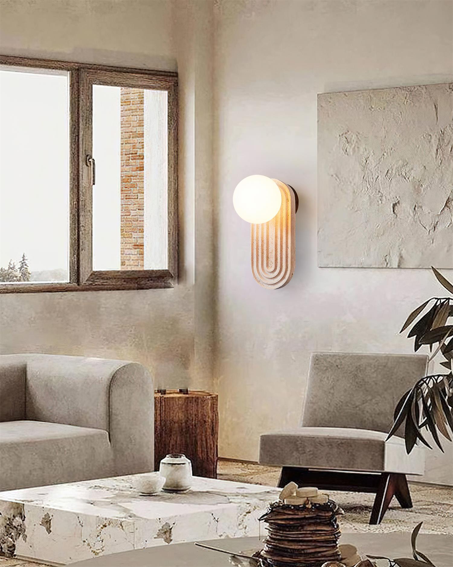 Pebivo Travertine Wall Lamp - Neutralighting