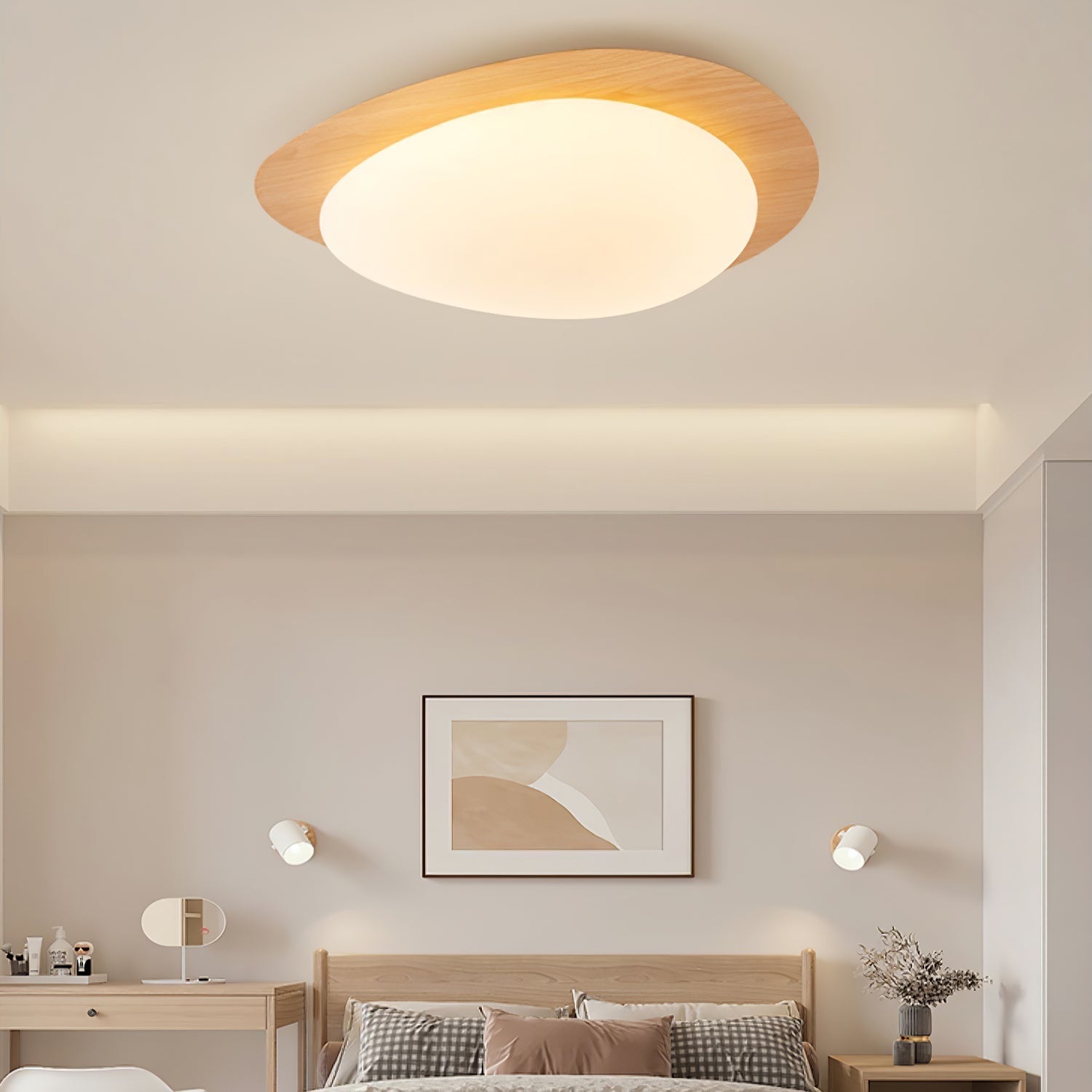 Quisti Pebble Walnut Ceiling Light - Neutralighting