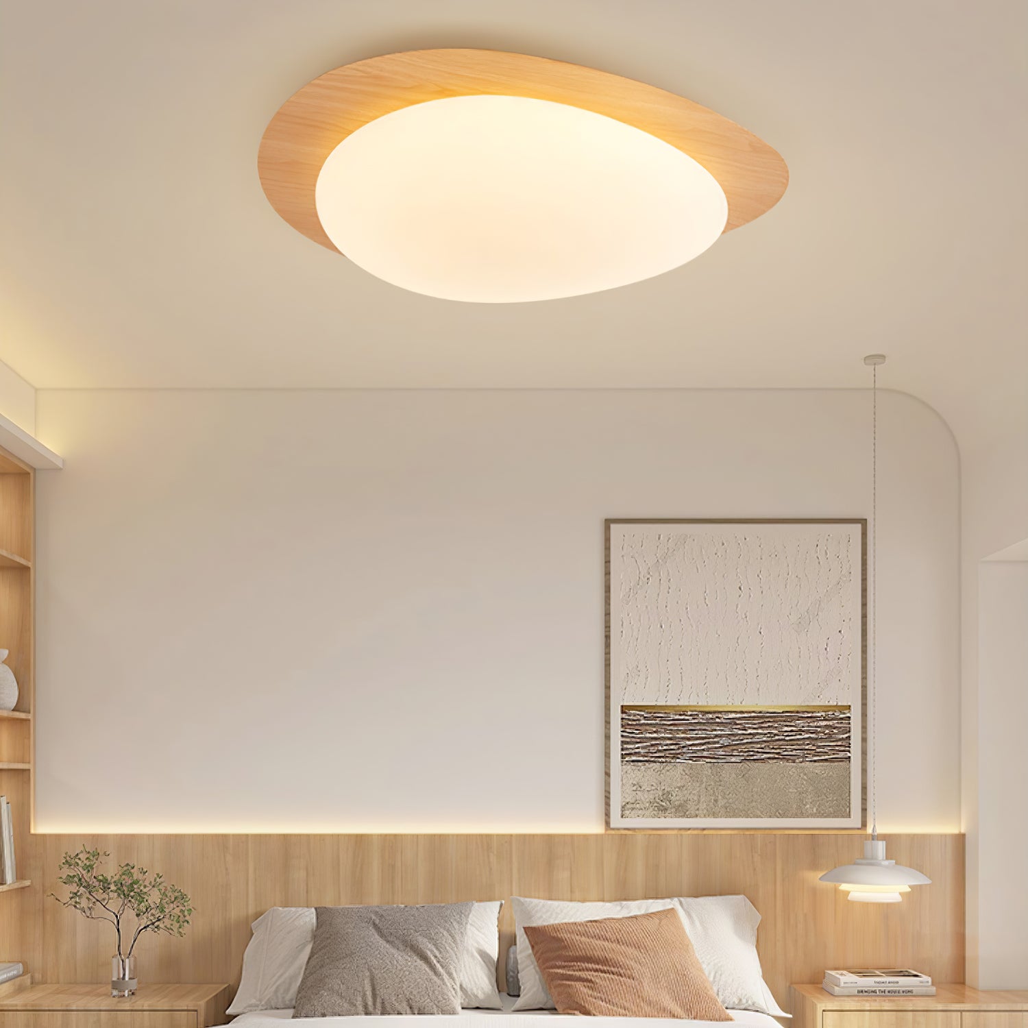 Quisti Pebble Walnut Ceiling Light - Neutralighting