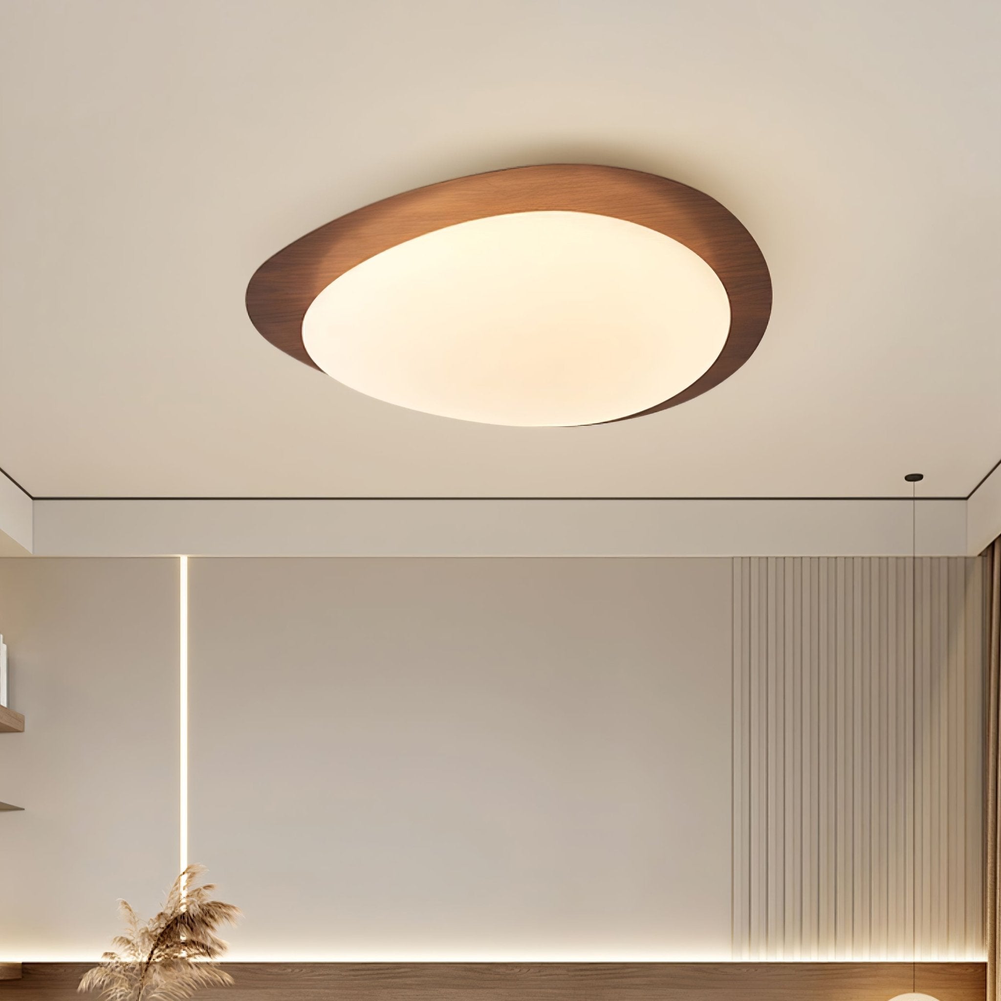 Quisti Pebble Walnut Ceiling Light - Neutralighting