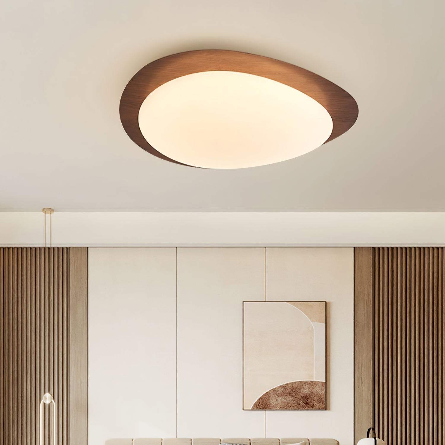 Quisti Pebble Walnut Ceiling Light - Neutralighting