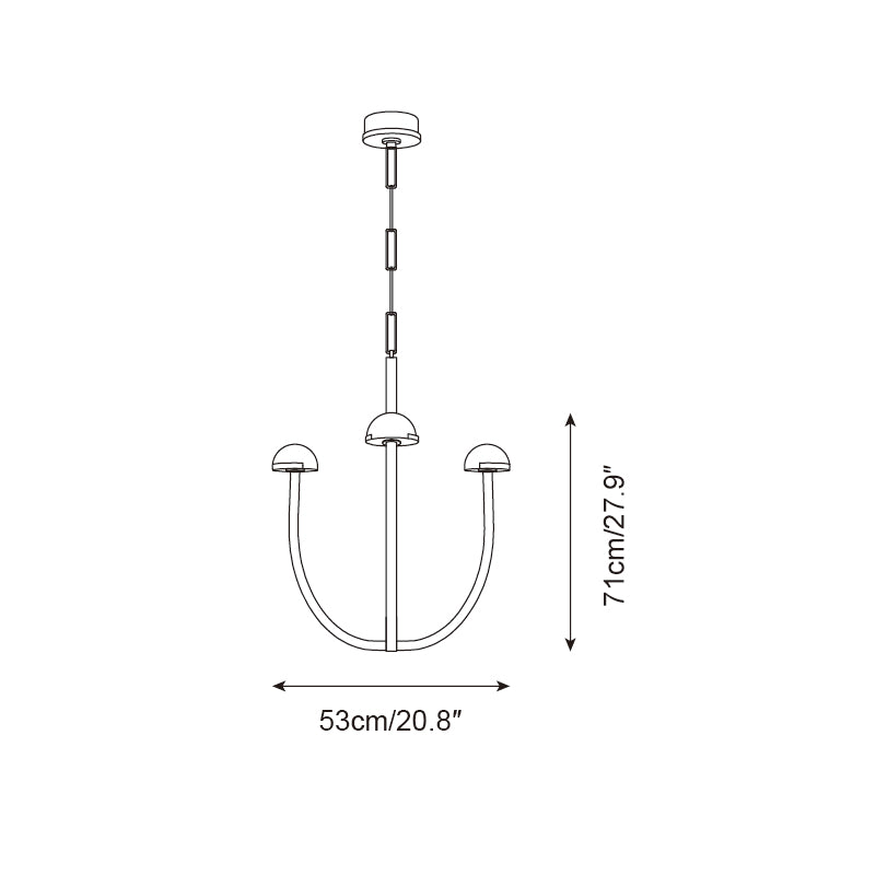 Pedra Chandelier Alabaster Minimalist Arc Geometry - Neutralighting