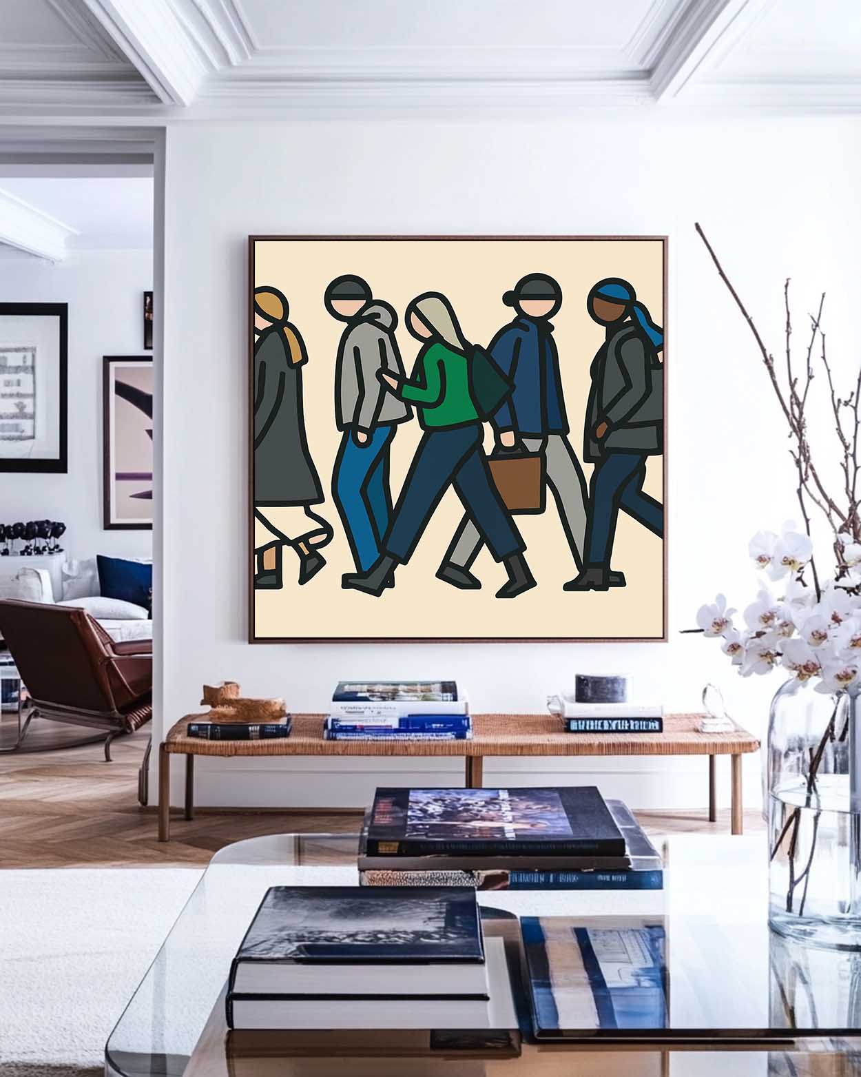 Urban Commuter Pop Art Painting Bold Line