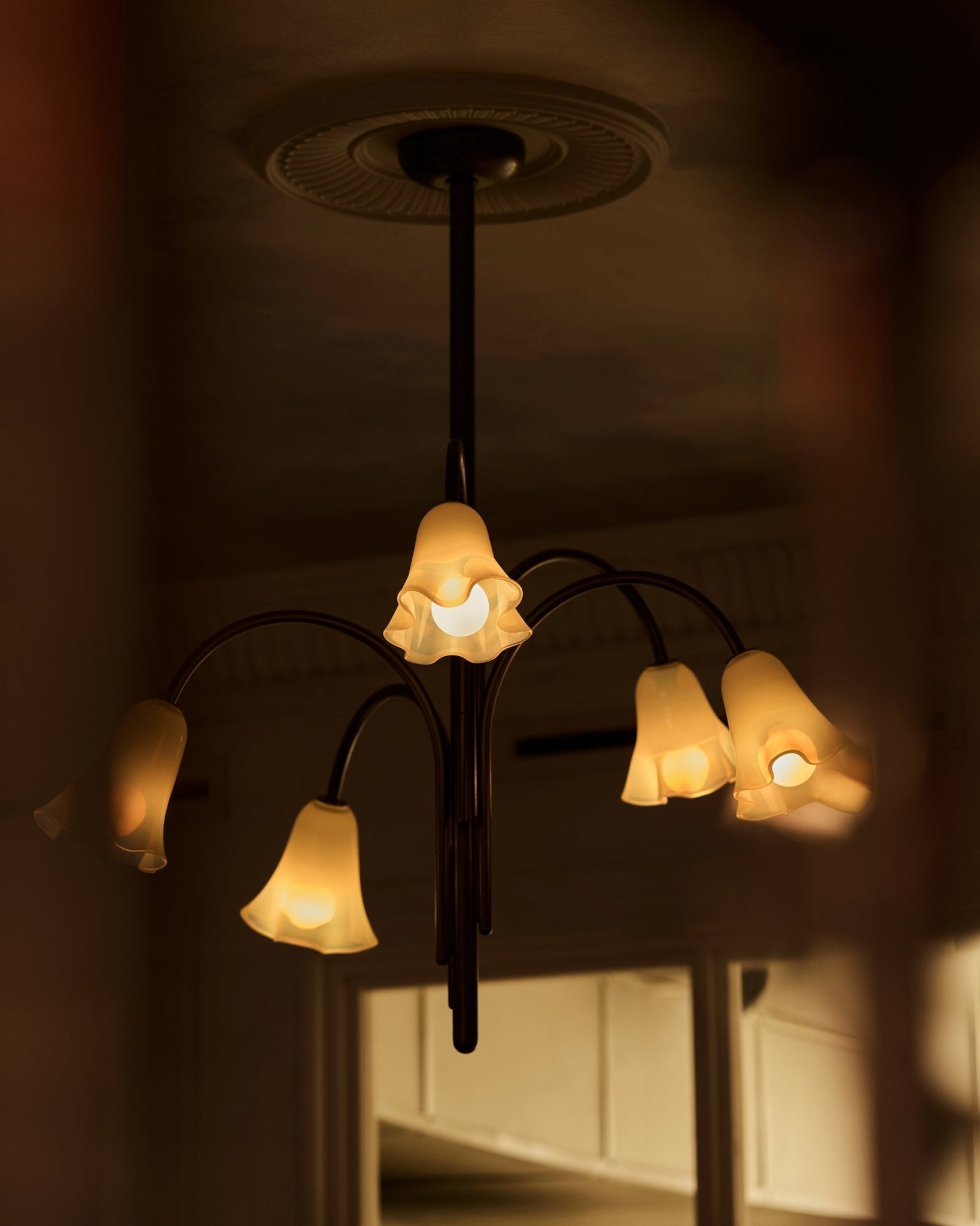 Aurora Chandelier Blossom Petal Glass Arms - Neutralighting