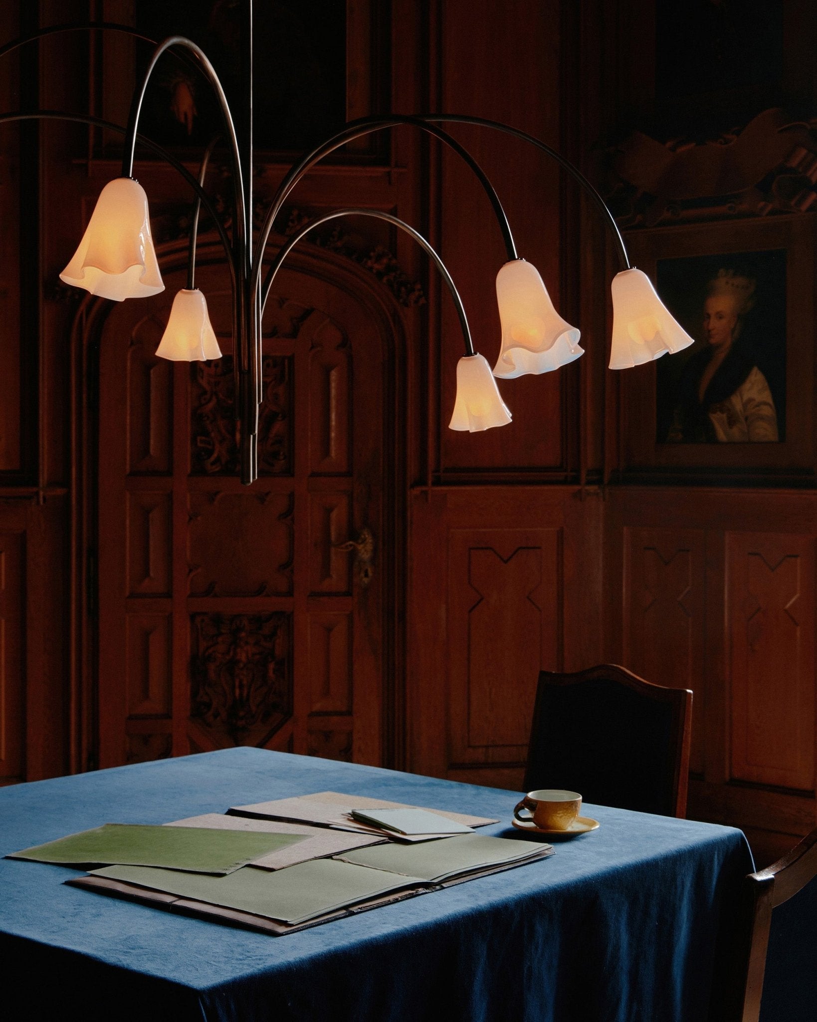 Aurora Chandelier Blossom Petal Glass Arms - Neutralighting