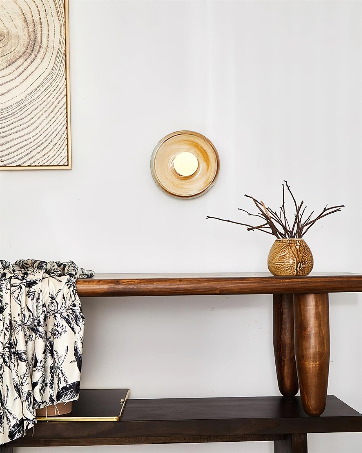 Wall Lamp Ceramic Orbit Disc with Glass Globe Entryway Modern - Neutralighting