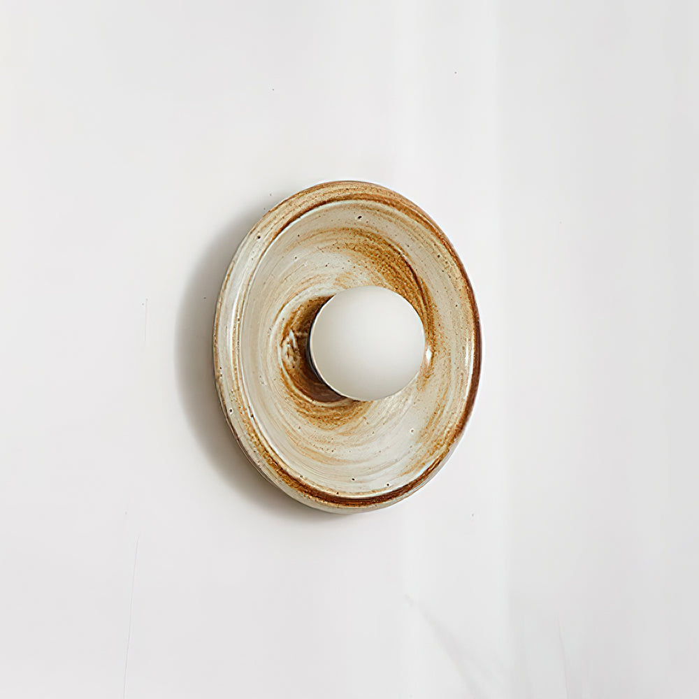 Wall Lamp Ceramic Orbit Disc with Glass Globe Entryway Modern - Neutralighting