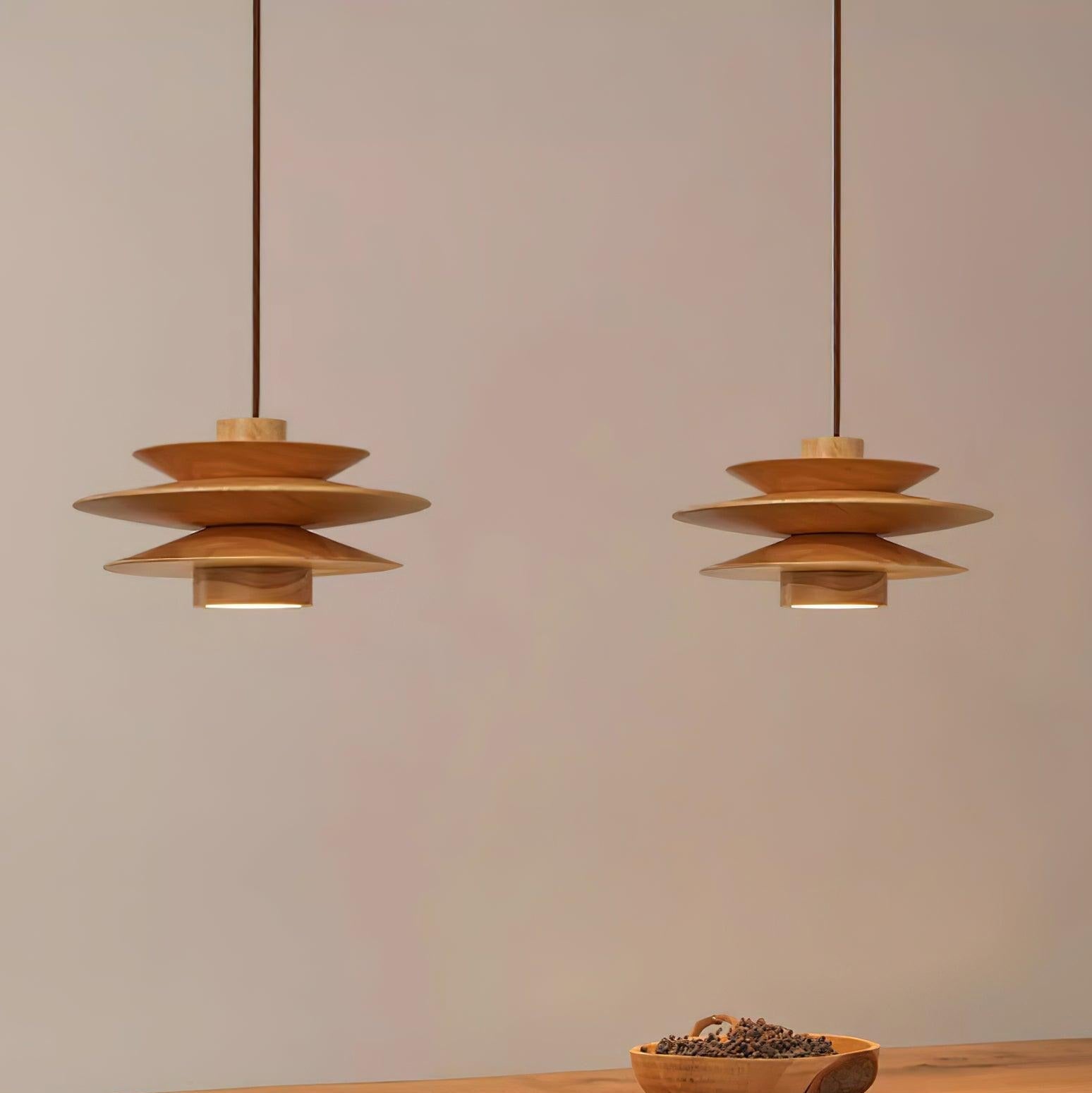 Axis Mid Century Walnut Pendant Light - Neutralighting